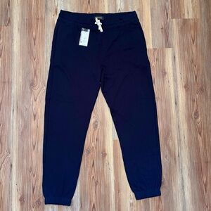 Men’s Navy Casual Pure Cotton Jogger Pants with Pockets